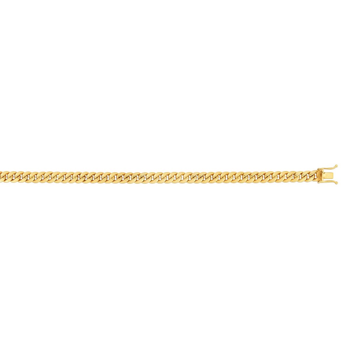 14K Yellow Gold 4.5mm Semi Solid Miami Cuban Chain