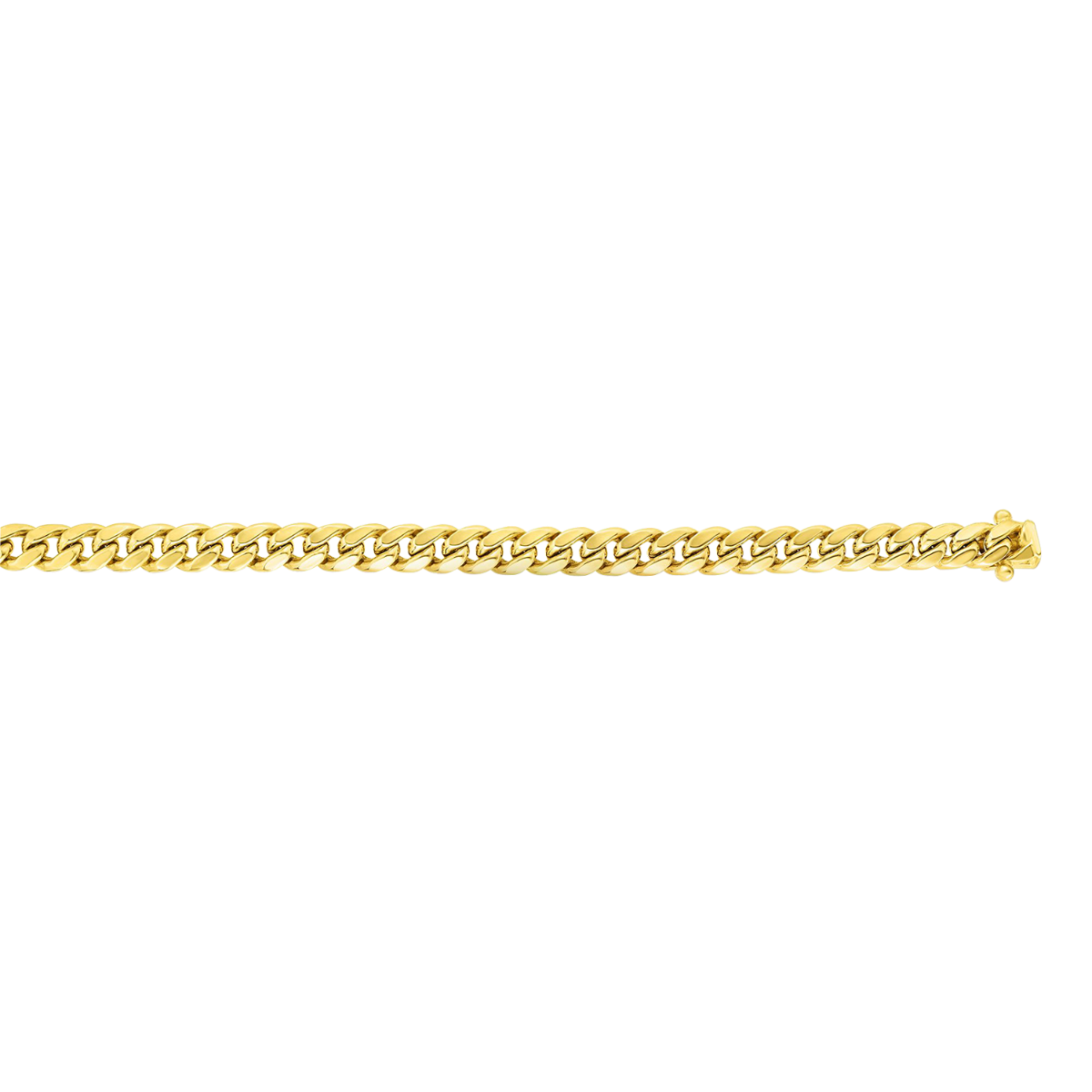 14K Yellow Gold 5mm Semi Solid Miami Cuban Chain