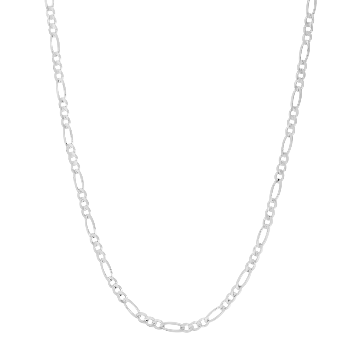 14K White Gold 3mm Figaro Chain