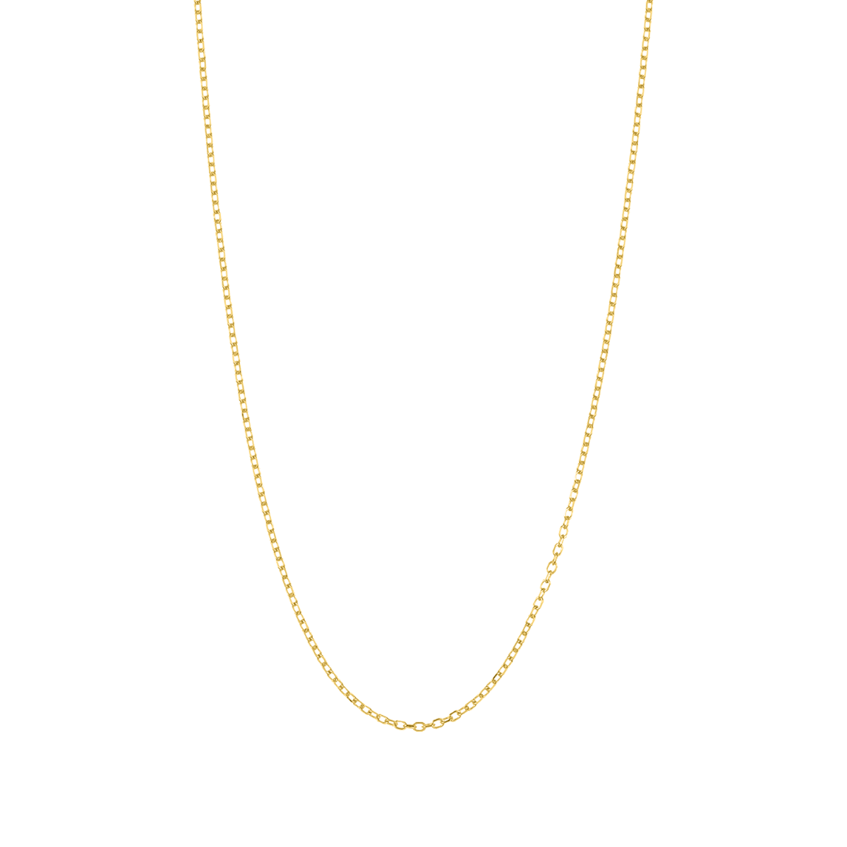 14K Yellow Gold .8mm Cable Link Adjustable Chain