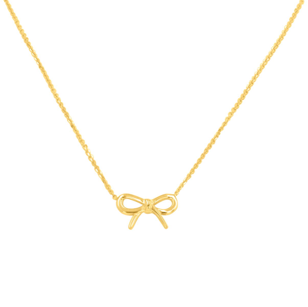 14K Yellow Gold Bow Necklace