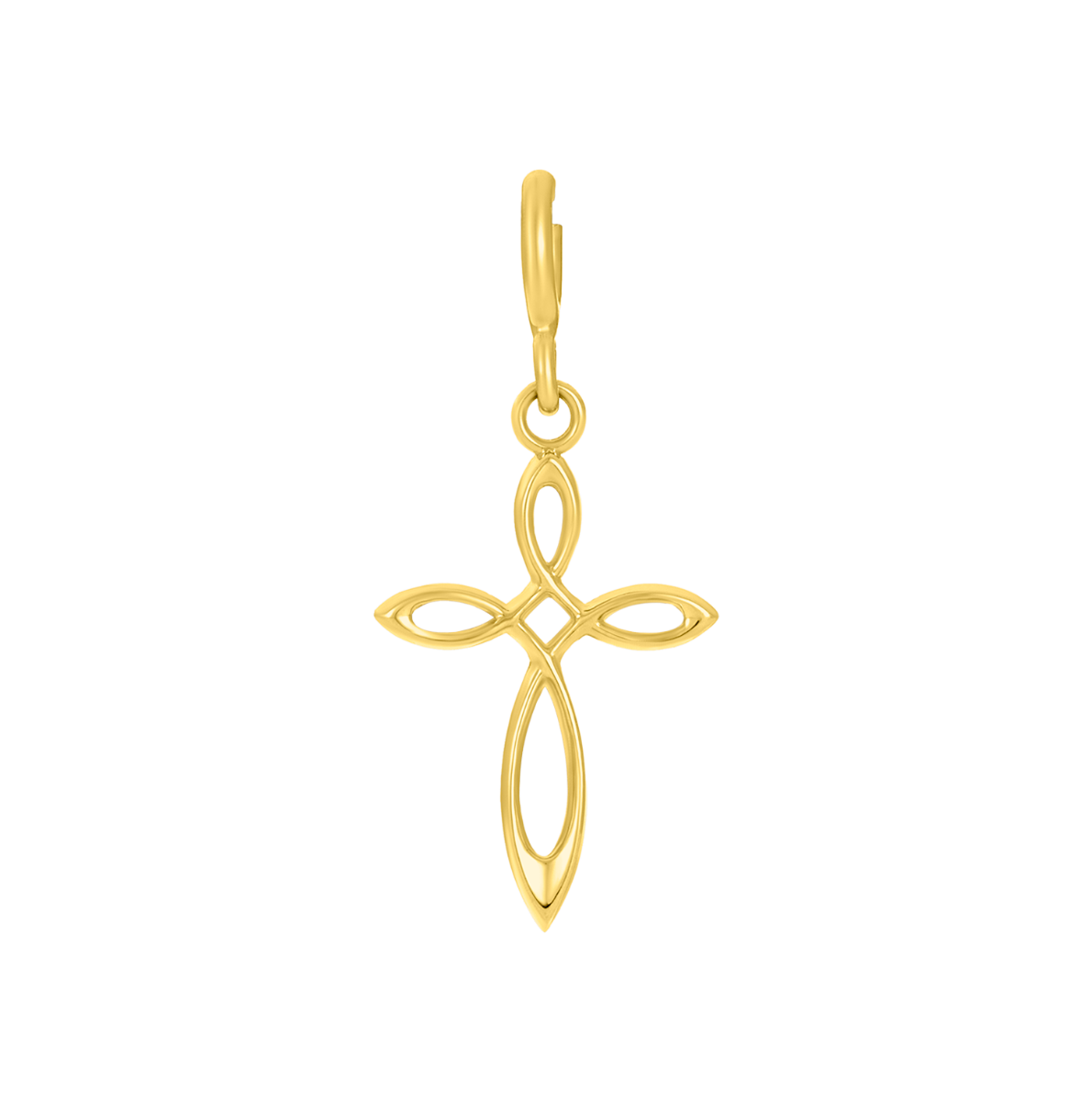 14K Yellow Gold Infinity Cross Charm Pendant