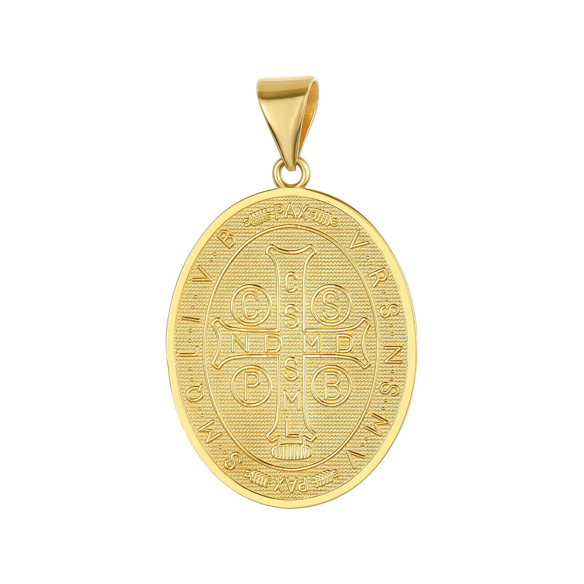 14K Two Tone Gold St. Benedict Oval Medal