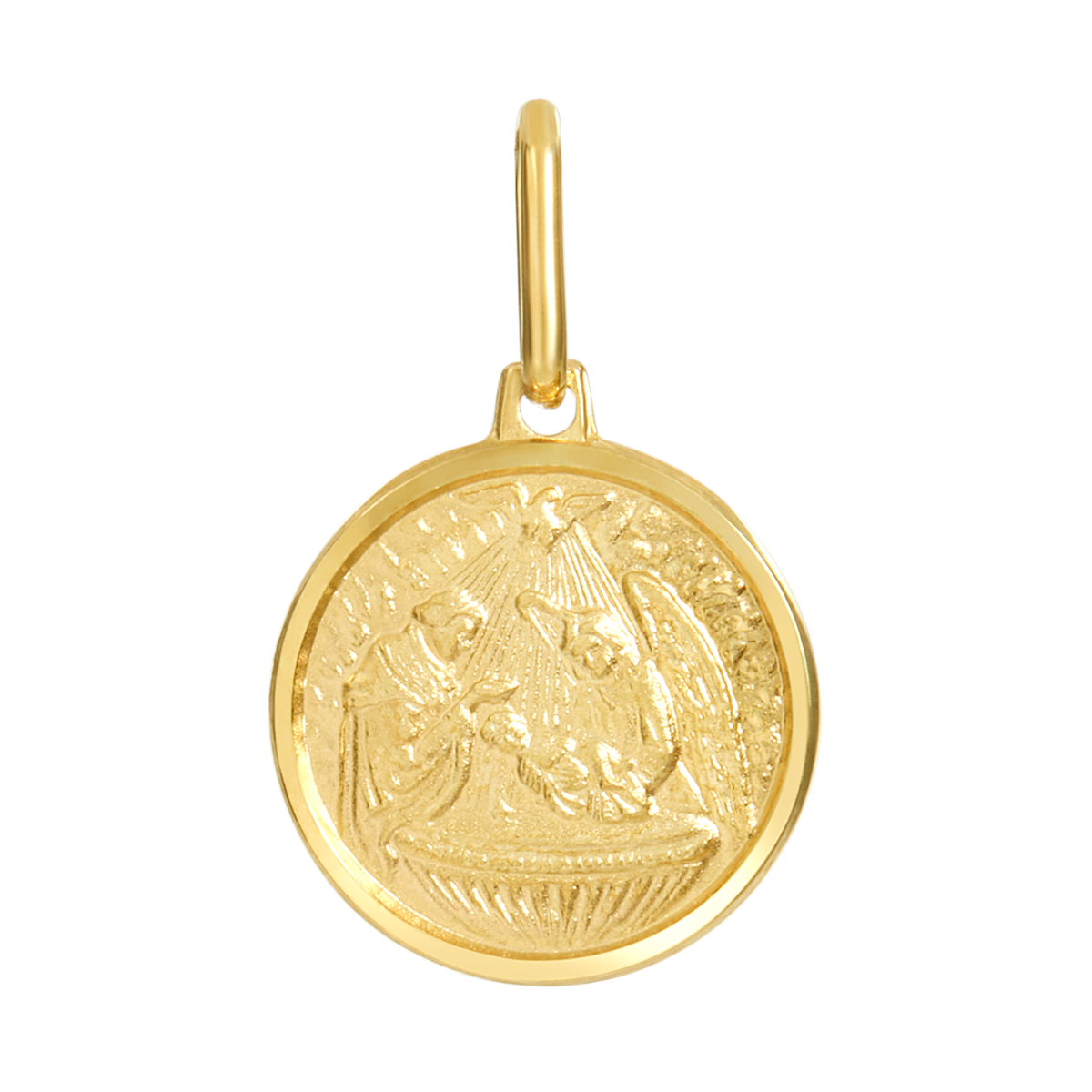 14K Yellow Gold 15mm Baptismal Medal