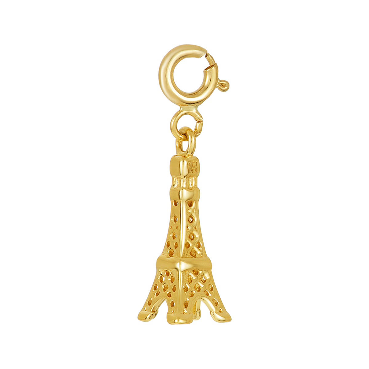 14K Yellow Gold Eiffel Tower Charm Pendant