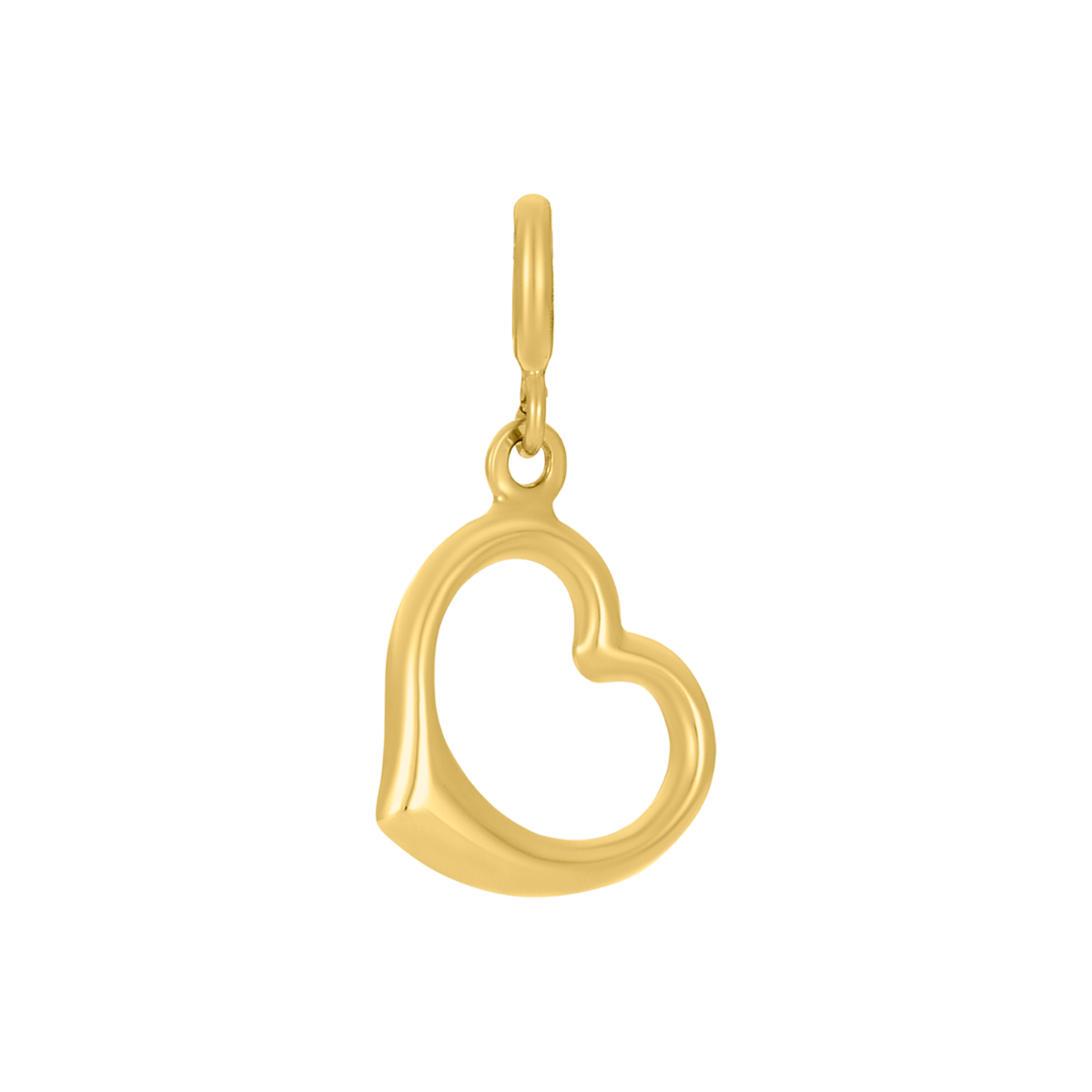 14K Yellow Gold Open Heart Charm Pendant