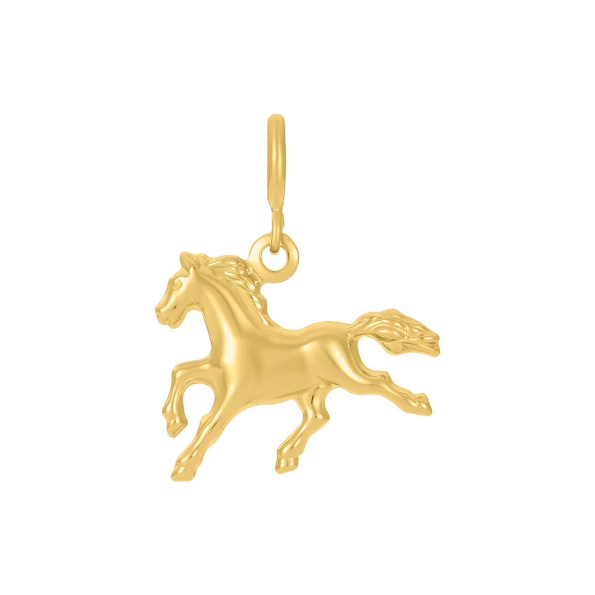 14K Yellow Gold Horse Charm Pendant