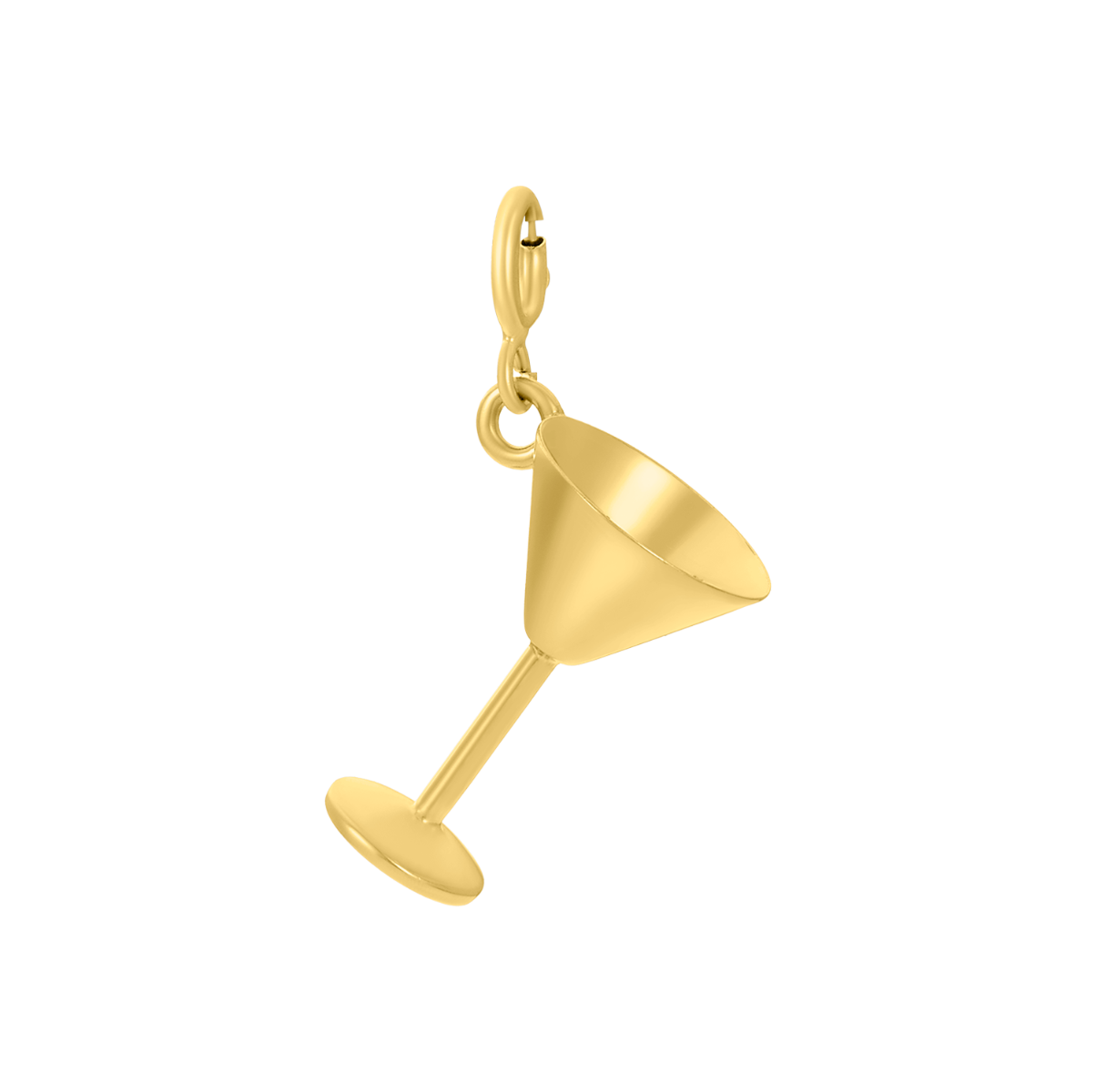 14K Yellow Gold Martini Charm Pendant
