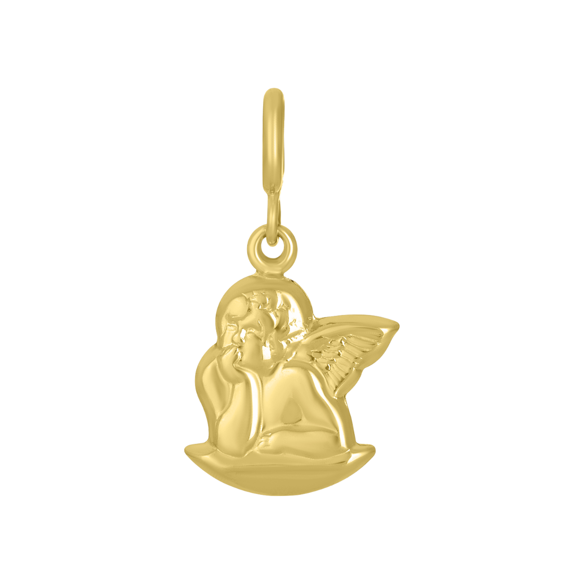 14K Yellow Gold Cherub Charm Pendant