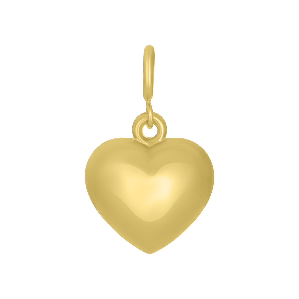 14K Yellow Gold Puff Heart Charm Pendant