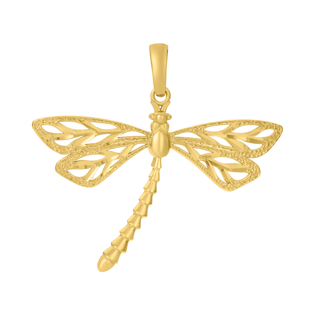 14K Yellow Gold Dragonfly Pendant