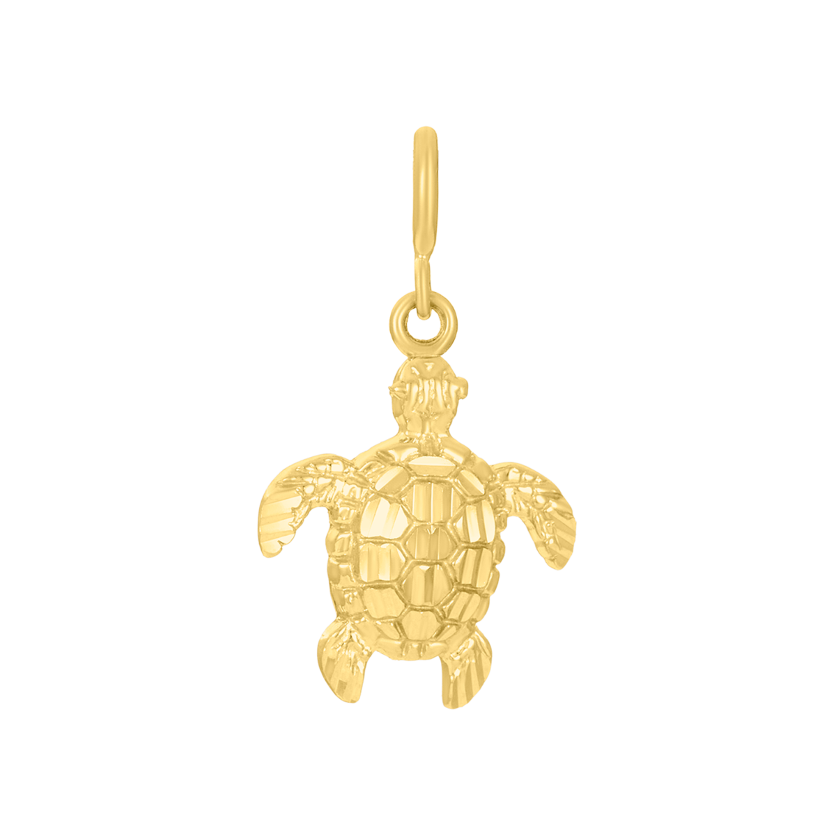 14K Yellow Gold Tortoise Charm Pendant