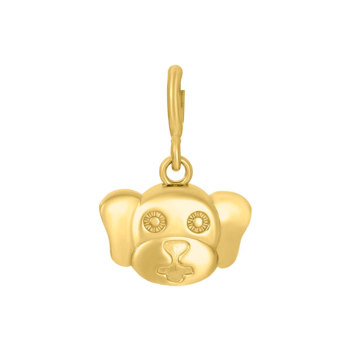 14K Yellow Gold Dog Charm Pendant