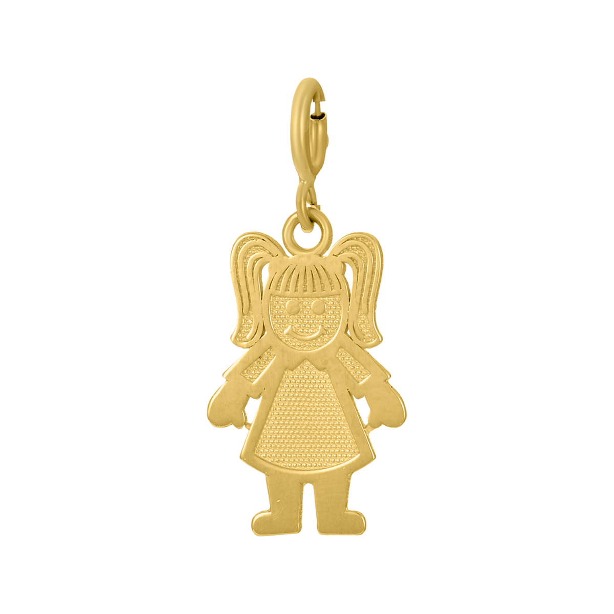14K Yellow Gold Girl Charm Pendant