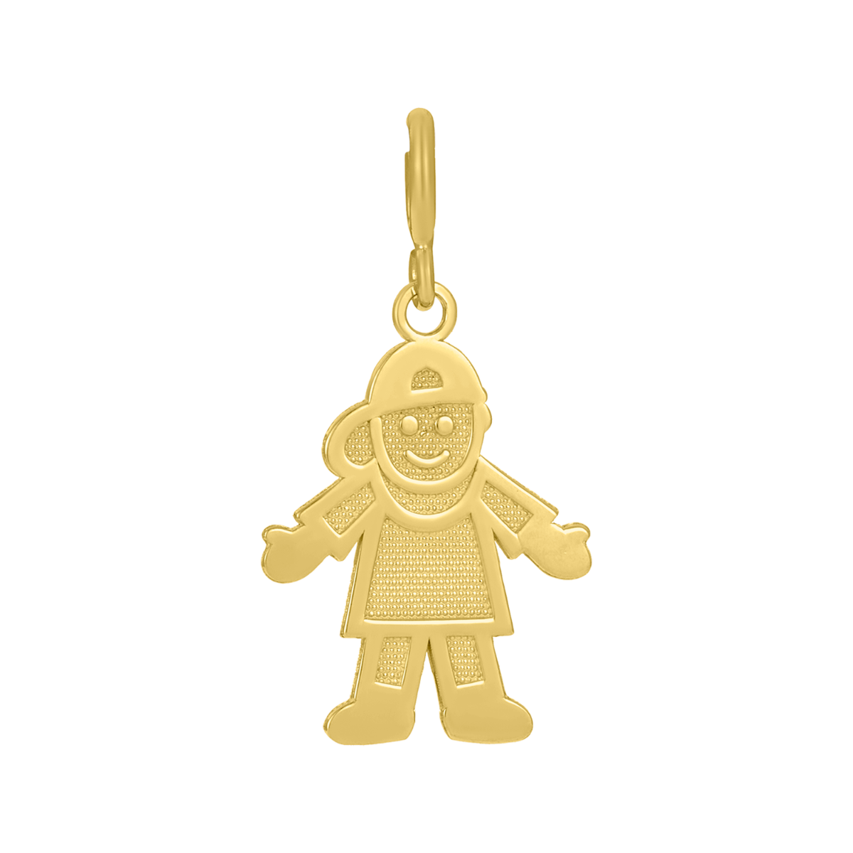 14K Yellow Gold Boy Charm Pendant