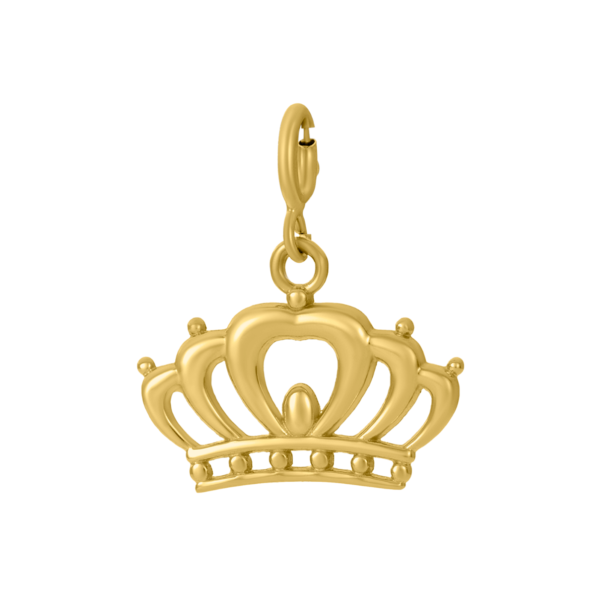 14K Yellow Gold Crown Charm Pendant