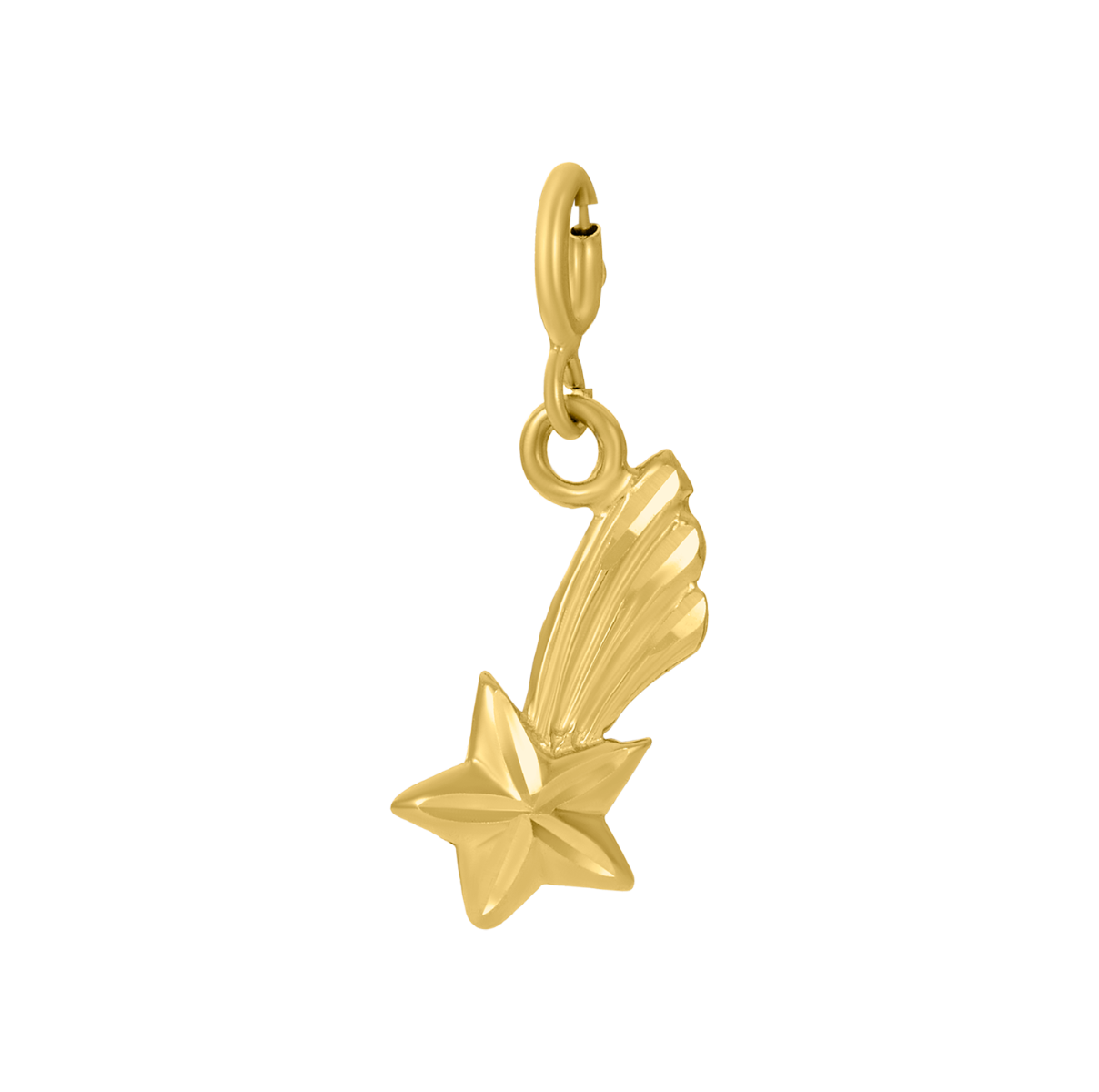 14K Yellow Gold Shooting Star Charm Pendant