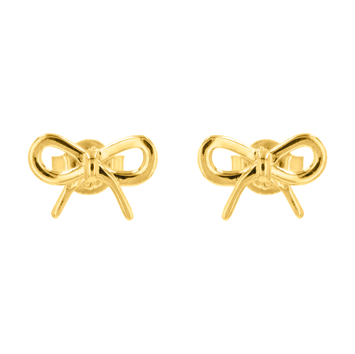 14K Yellow Gold Bow Earrings