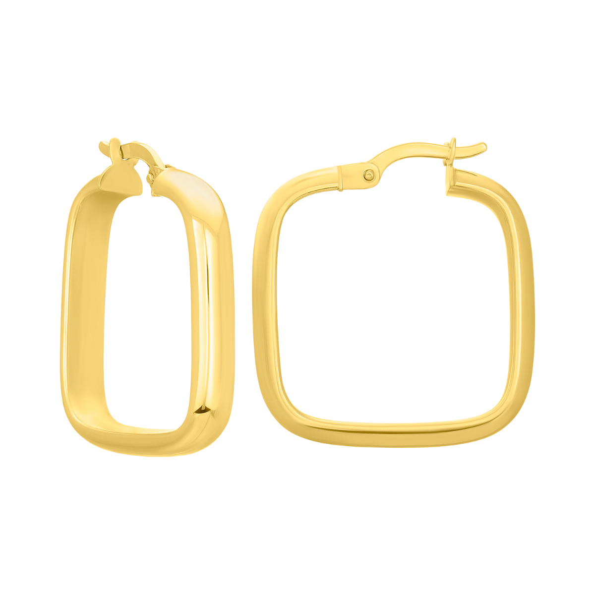 14K Yellow Gold 23mm Square Tube Hoop Earrings