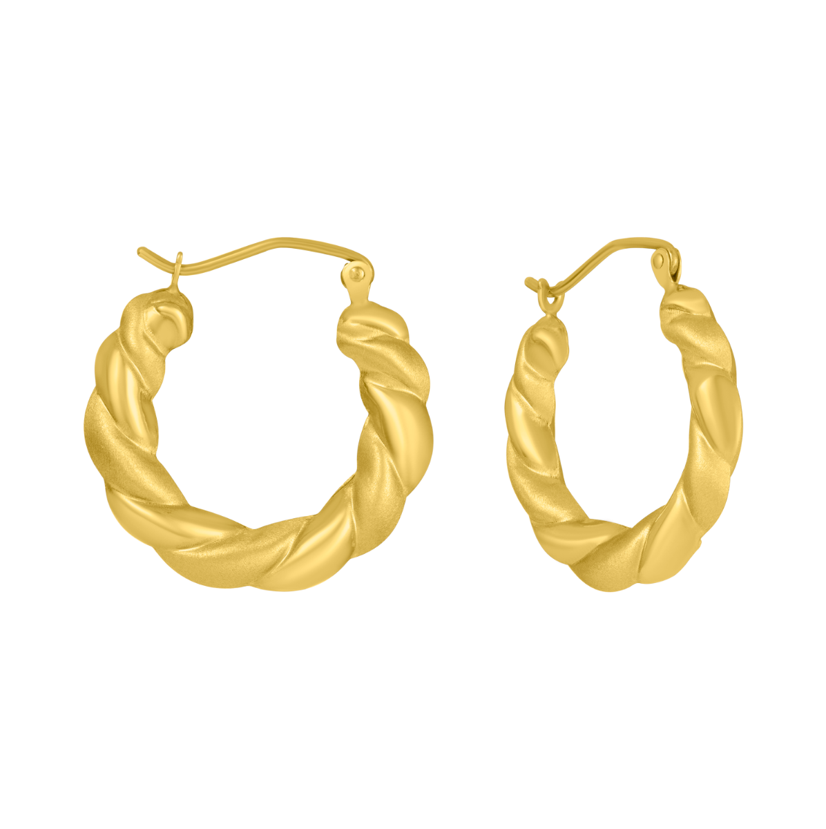 10K Yellow Gold Twist Hoop Earrings