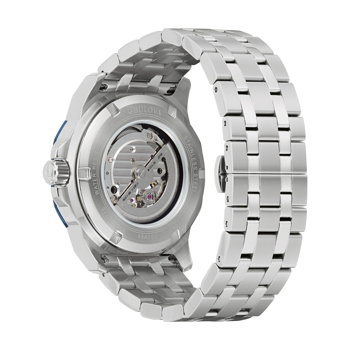 Bulova Marine Star Stainless Steel Blue Face Men's Watch - 98A302