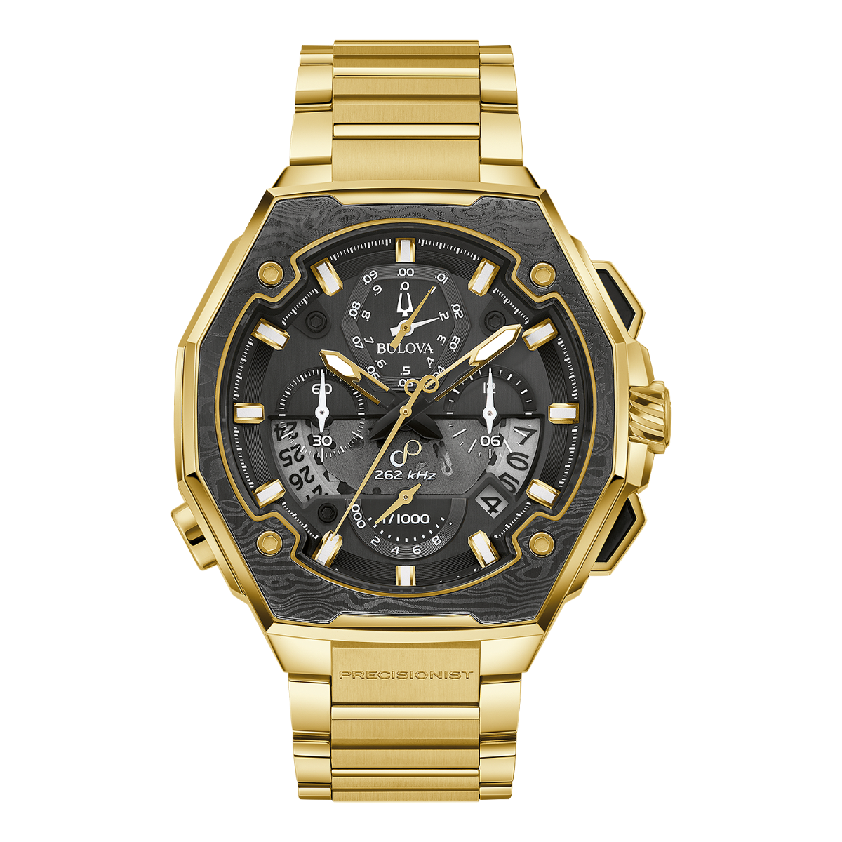 Bulova Series X Precisionist Black and Gold Tone Men's Watch - 98B429