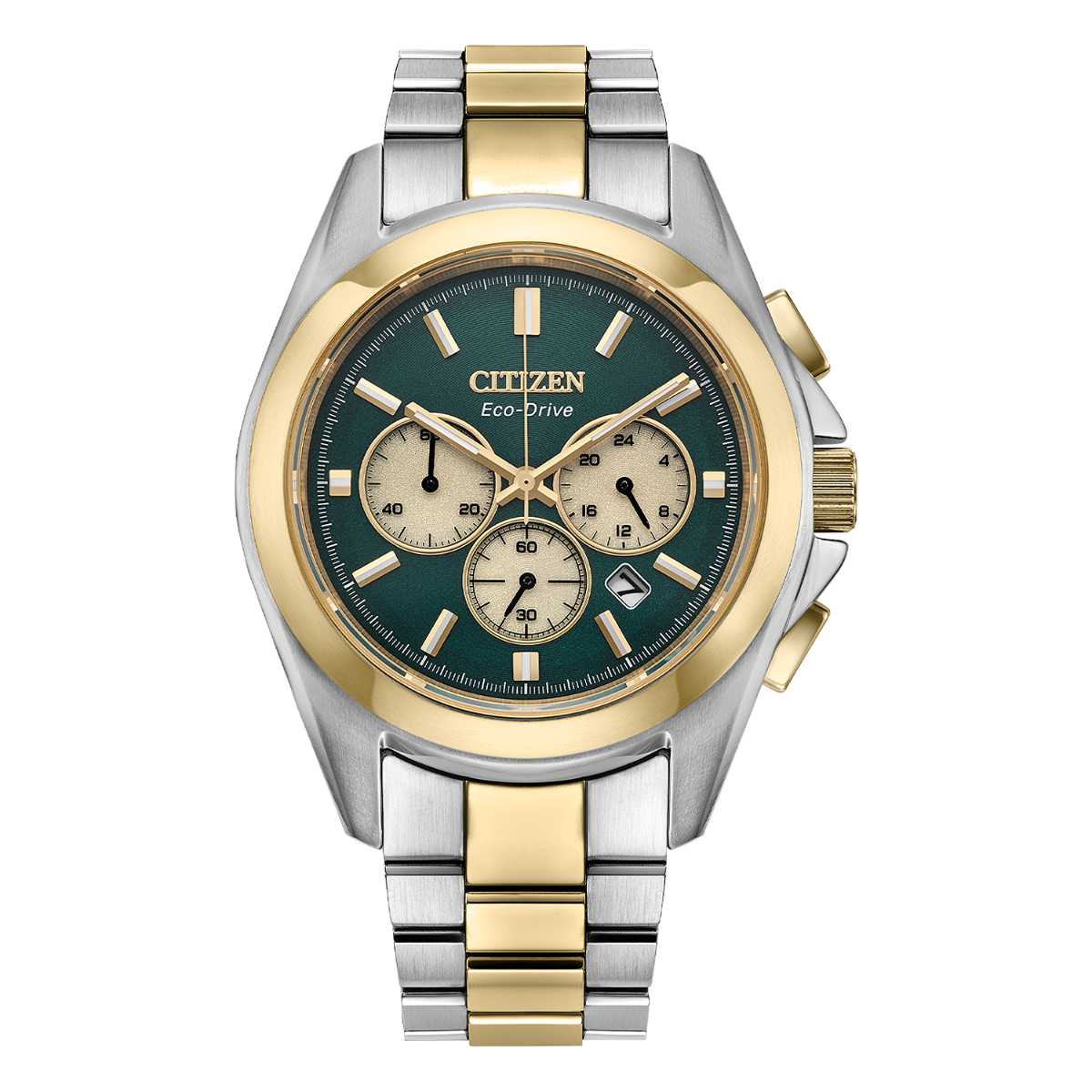 Citizen Sport Luxury Two Tone Green Dial Men's Watch - CA4684-54X