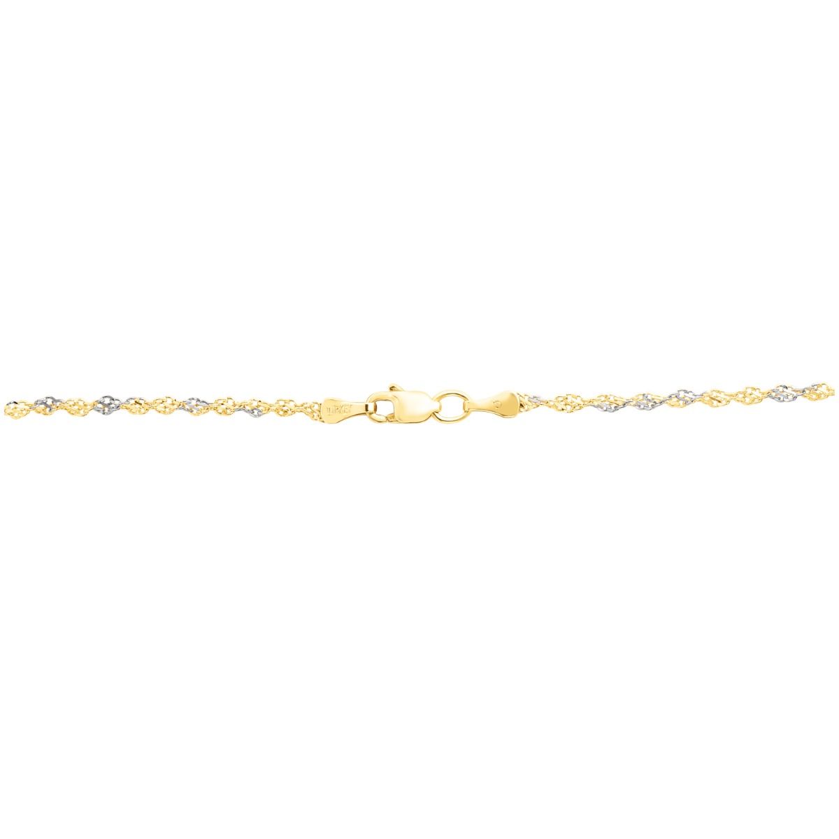 14K Gold Two-Tone 2mm Singapore Chain