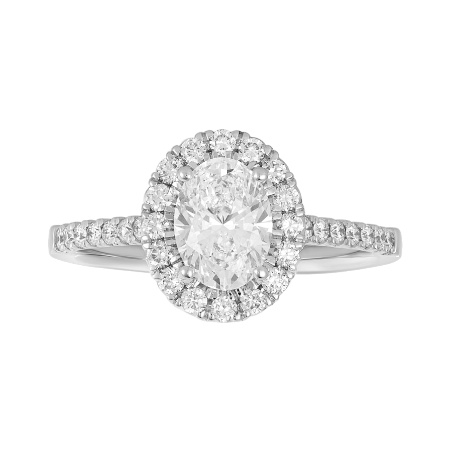 white gold dress rings for women 14K Oval Lab Grown Diamond Halo Fancy Ring unique white gold wedding rings