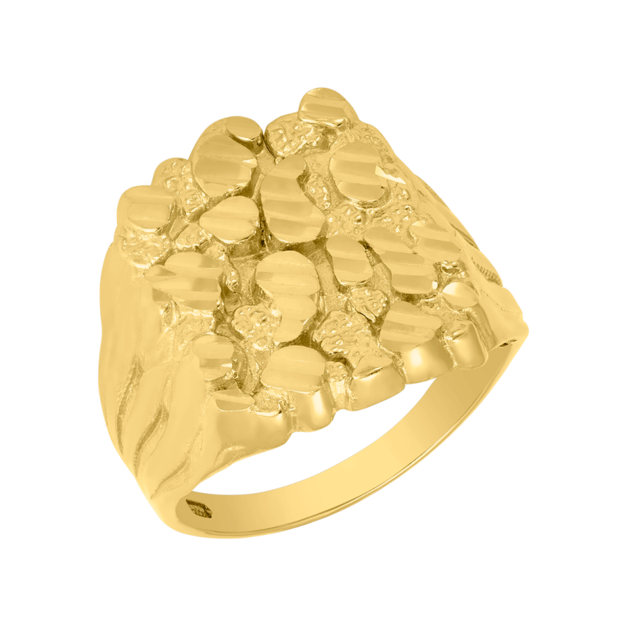 14K nugget ring シグネットリング Buy Men's 14K Yellow Gold Nugget Signet Ring | Don Roberto Jewelers