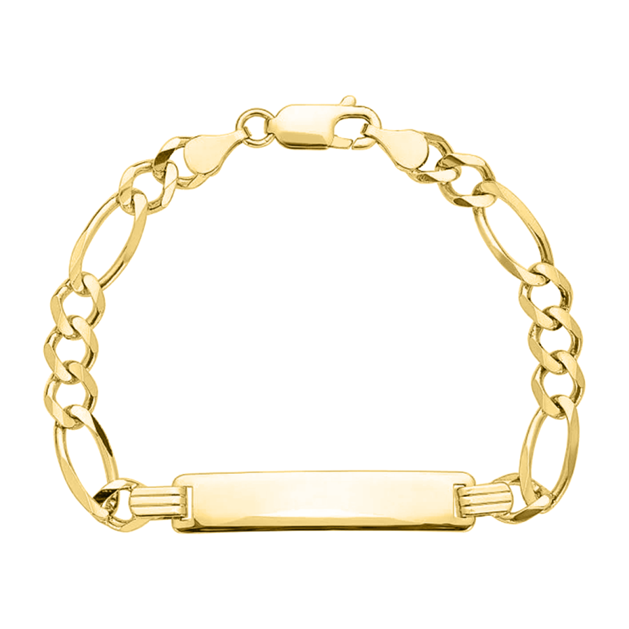 Buy 14K Yellow Gold 5mm Figaro Baby ID Bracelet | Don Roberto Jewelers