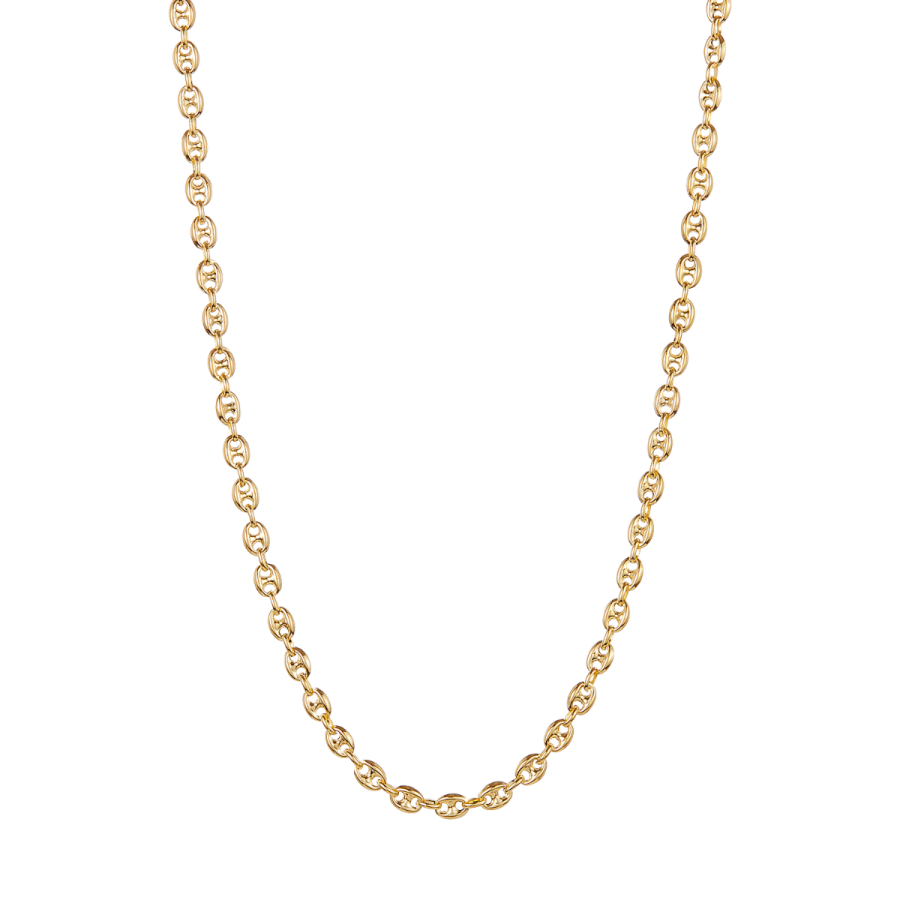 14K Yellow Gold 4.5mm Puff Mariner Chain