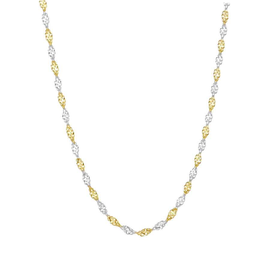 Buy 14K Gold Two-Tone 2mm Singapore Chain | Don Roberto Jewelers