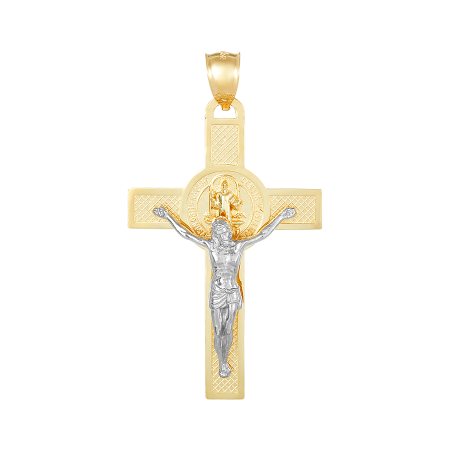 14K タイタック　そろばん　金　地金　遺品整理　アクセサリー　ゴールド 14K Two Tone Gold San Benito Crucifix