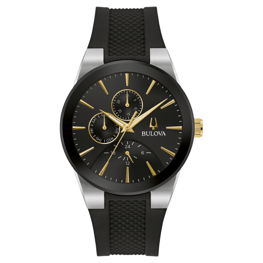Bulova Modern Stainless Steel Black Dial Men's Watch - 98C146