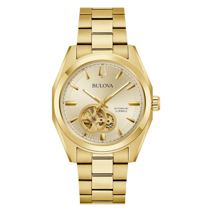 bulova gold dress watch Surveyor Automatic Men's 97A182 styled-by-demi