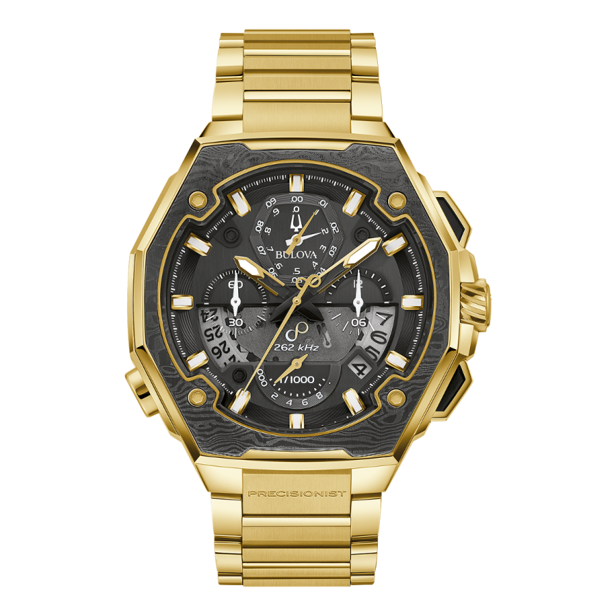Bulova Series X Precisionist Black and Gold Tone Men's Watch - 98B429