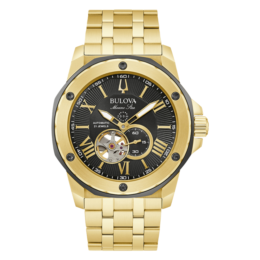 Bulova Marine Star Gold Tone Men's Watch - 98A273