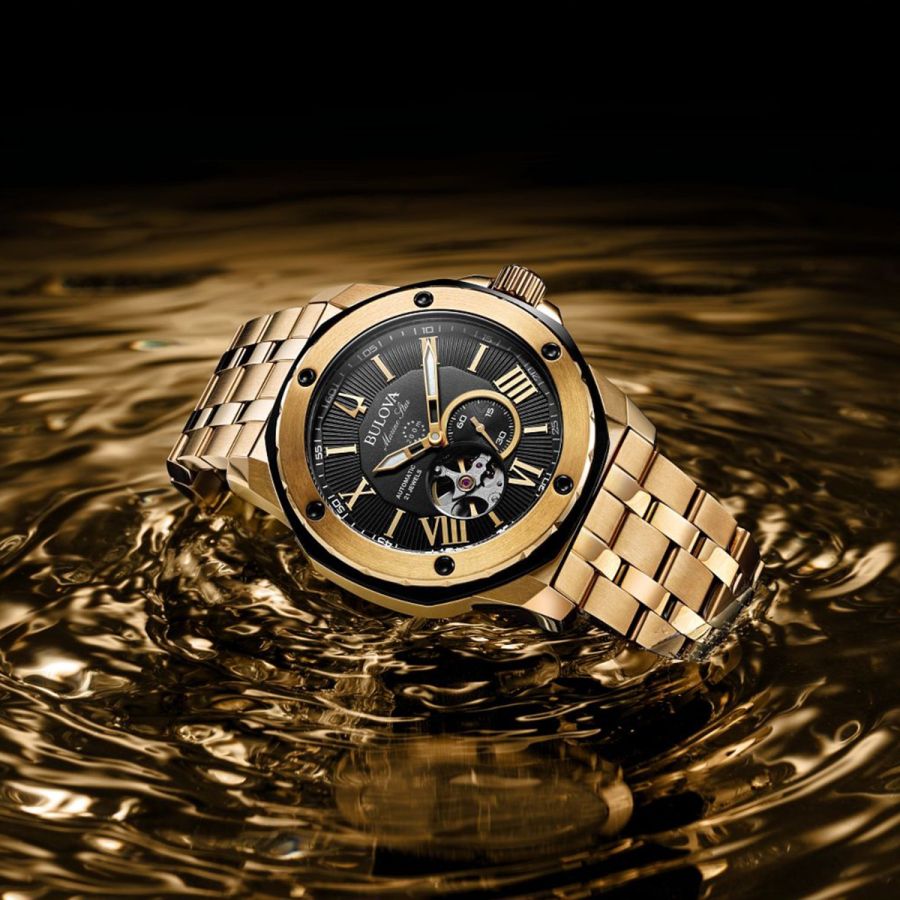 Bulova Marine Star Gold Tone Men's Watch - 98A273