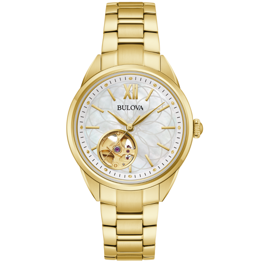 Bulova ゴールドカラー レディース時計 Bulova Sutton Automatic Gold Tone Women's Watch - 97L172