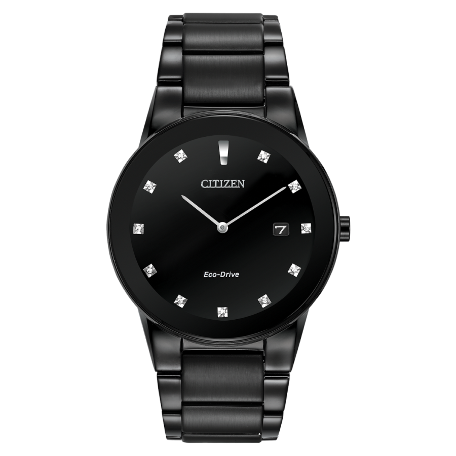 Buy Citizen Axiom Black Stainless Steel Diamond Men's Watch AU1065